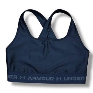 Under Armour Sports Bra Medium Support Crossover Straps Quick Dry Workout‎ Sz S